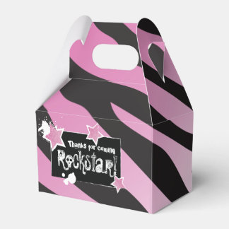 Feest als een Rockstar- Pink Favor Box Bedankdoosjes