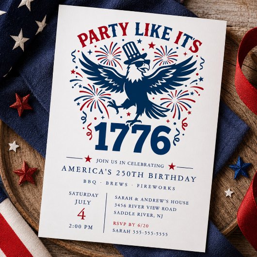 Feest als het 1776 is uitnodiging