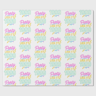 Feest Als Het 1999®™ Is – Neon Voltage Cadeaupapier