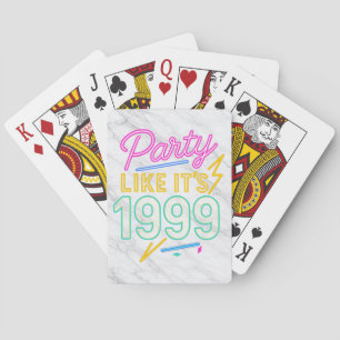 Feest als het 1999®™ is – Neon Voltage Pokerkaarten