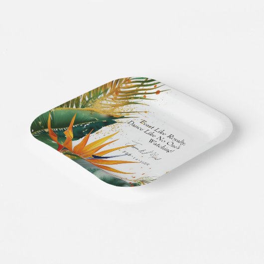 Feest als Royalty Birds of Paradise Bliss Papieren Bordje (Gebogen)