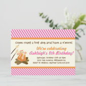 Feest bij het Kampvuur (Roze) Verjaardagsfeest Kaart (Staand voorkant)