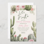 Feest Boho cactus, bloem Bruids douche Kaart (Voorkant / Achterkant)