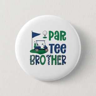 Feest Broer Golf Liefhebber Verjaardagsfeest Famil Ronde Button 5,7 Cm