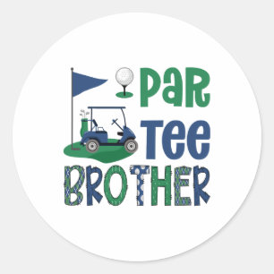 Feest Broer Golf Liefhebber Verjaardagsfeest Famil Ronde Sticker