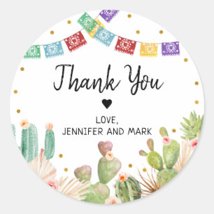 Feest Cactus Boho Bruiloftsborrel Ronde Sticker