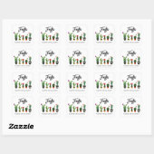 Feest Cactus Bruidsmeisjes Borrel Vierkante Sticker (Vel)