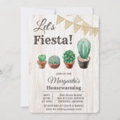 Feest Cactus Housewarming Uitnodiging (Voorkant)
