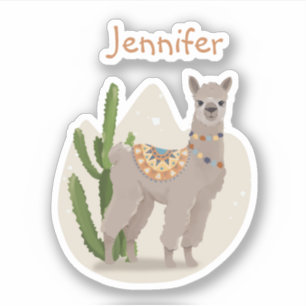 Feest Cactus Lama Sticker