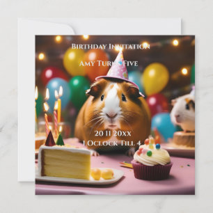 Feest Cavia Viert Feest Met Taart En Ballon, Save The Date