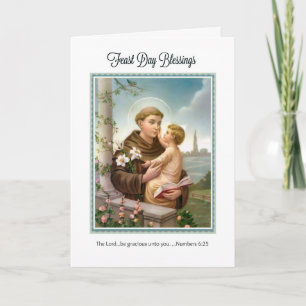 Feest Dag St. Anthony van het Kind Jesus van Padua Kaart