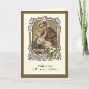 Feest Day St. Anthony van Padua Child Jesus Card Kaart