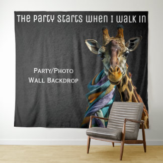 Feest Decoratie Leuke Foto Giraffe Achtergrond Wandkleed