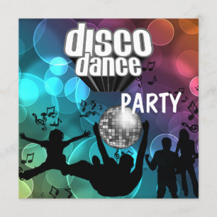 Feest Disco Dans Retro Blauwe Bellen Kaart