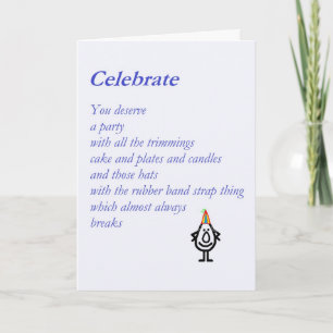 Feest - een grappig verjaardagsgedicht kaart