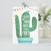 Feest en Pret Boy Blue Cactus 1e Verjaardag Kaart (Staand voorkant)