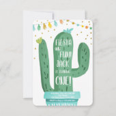 Feest en Pret Boy Blue Cactus 1e Verjaardag Kaart (Voorkant)