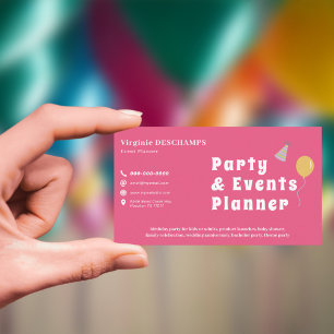 Feest & Evenementen Planner Roze Visitekaartje