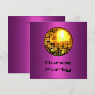 Feest Event Paars Goud Spiegelbal Kaart