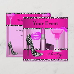 Feest Event Schoenen Roze Lippenstift Kaart