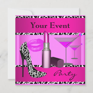Feest Event Schoenen Roze Lippenstift Kaart