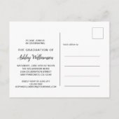 Feest foto zwart ombre afstudeerfeest uitnodiging briefkaart (Achterkant)