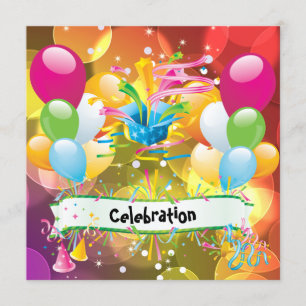 Feest Fun Balloons Streamers Viering Kaart