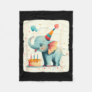 Feest Groot Met Deze Gelukkige Verjaardag Olifant Fleece Deken