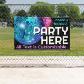 Feest hier. . Disco Ball aankondiging Spandoek (Insitu)