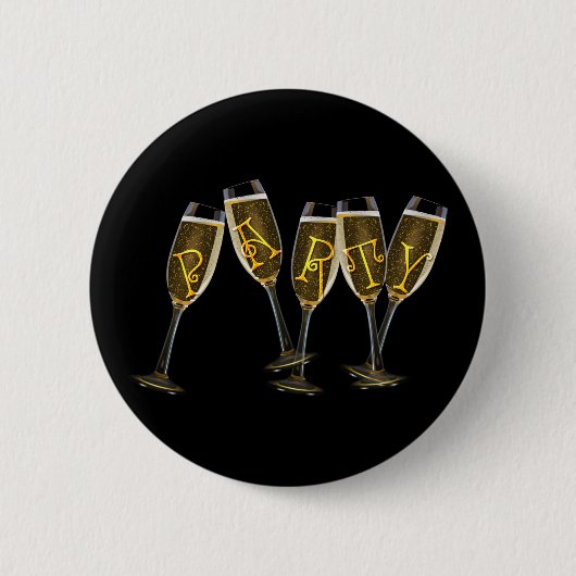 Feest in de Champagne Ronde Button 5,7 Cm (Voorkant)