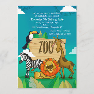 Feest in de dierentuin uitnodiging