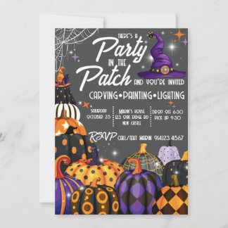 Feest in de Patch Halloween-uitnodiging Kaart