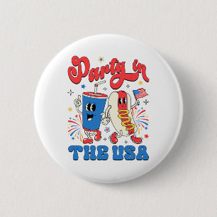 Feest in de Verenigde Staten Schattigee Soda en Ho Ronde Button 5,7 Cm