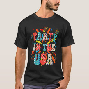 Feest in de VS 4 juli Vuurwerk Patriottisch M T-shirt
