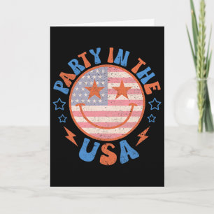 Feest In De VS Gelukkig Gezicht Glimlach Amerikaan Kaart