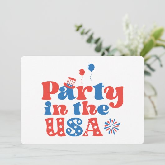 Feest in de VS Kaart (Staand voorkant)