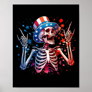 Feest In De VS Rock Hand 4 Juli Grappig Amerikaans Poster