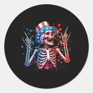 Feest In De VS Rock Hand 4 Juli Grappig Amerikaans Ronde Sticker