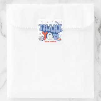 Feest in de VS Rood Wit Blauw Dank je Verjaardag Vierkante Sticker