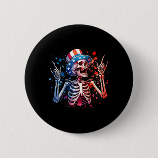 Feest In De VS Rots Hand 4 Juli Grappig Amerikaans Ronde Button 5,7 Cm