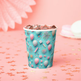 Feest in het blauw papieren bekers