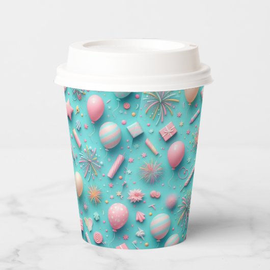 Feest in het blauw papieren bekers (Voorkant)