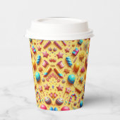 Feest in het geel papieren bekers (Links)