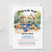 Feest in het park, Speeltuin Verjaardag, Outdoor Kaart (Voorkant)