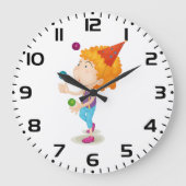 Feest Kind jongleren kleurrijke ballen Grote Klok (Voorkant)