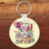 Feest Kittens 2e Verjaardag T-shirts en geschenken Sleutelhanger (Voorkant)