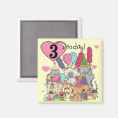 Feest Kittens 3e Verjaardag Tshirts en geschenken Magneet (Voorkant / Achterkant)