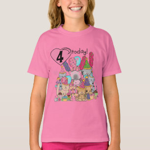 Feest Kittens 4e Verjaardag T-shirts en geschenken