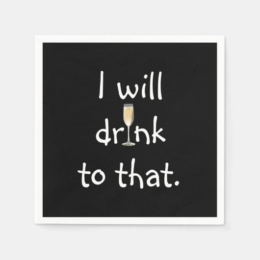 Feest Leuke Tekst Met Witte Wijn Servet (Voorkant)
