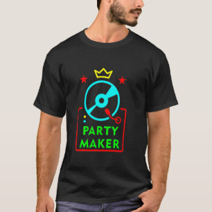 Feest Maker DJ Draaitafel Grappige Retro Stijl DJ T-shirt